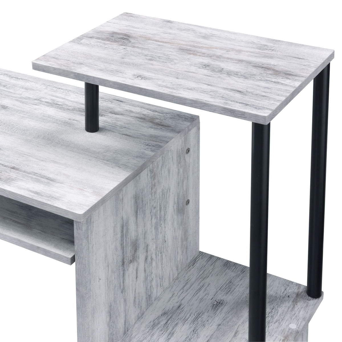 Lyphre Antique White & Black Finish Computer Desk