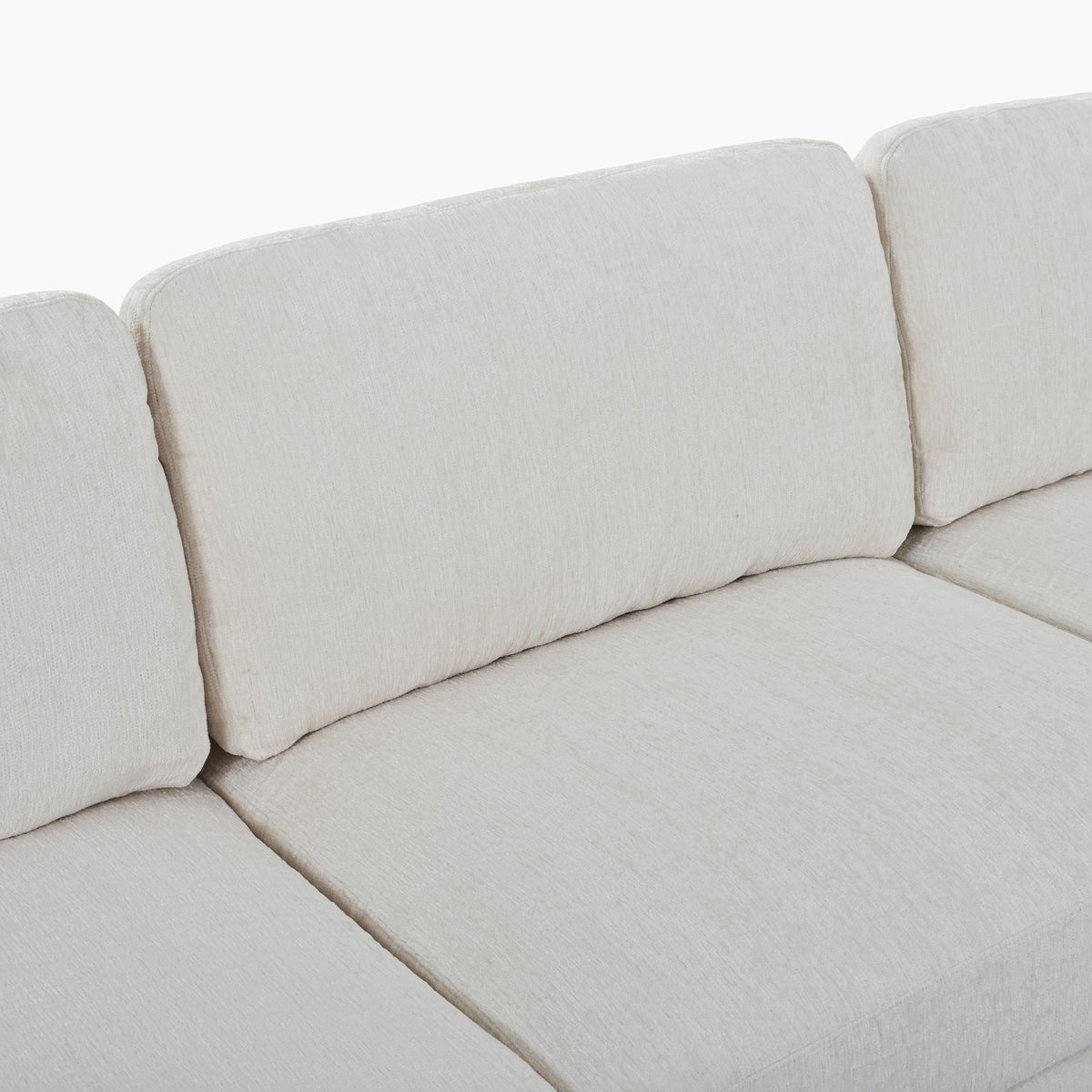 U-Style 102.4" U Shaped Sectional Sofa, Chenille Modular Couch with Curved Ottoman & Storage Ottoman, 3 Seater Sofa with Drop Down Console and 2 Cup Holders, Solid Pine Wood Frame for Living Room