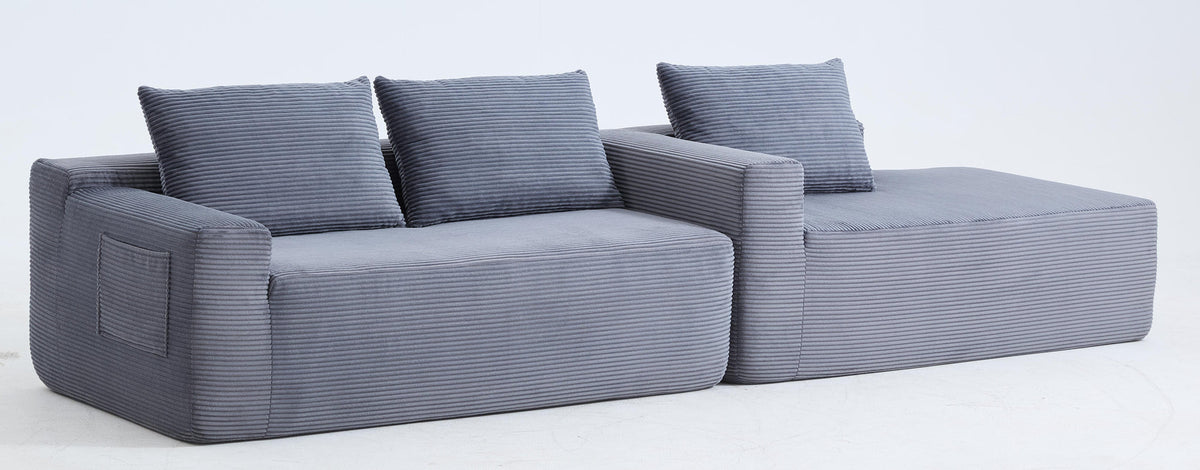 New 96.9'Compressible doubleCloud Sectional Couch with L-Shape Chaise, Modern Modular Sofa with Deep Seat, Upholstered Couches