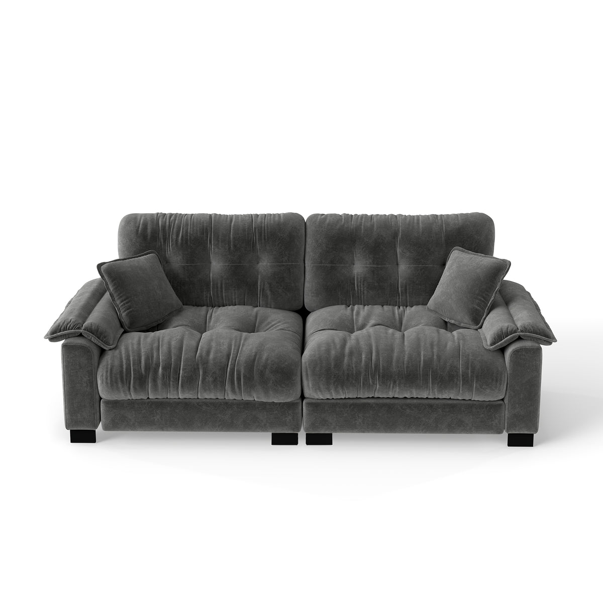 Modern 94" Chenille Pleated 3-Seater Sofa with Durable Spring Support & Thick Dense Foam Cushions