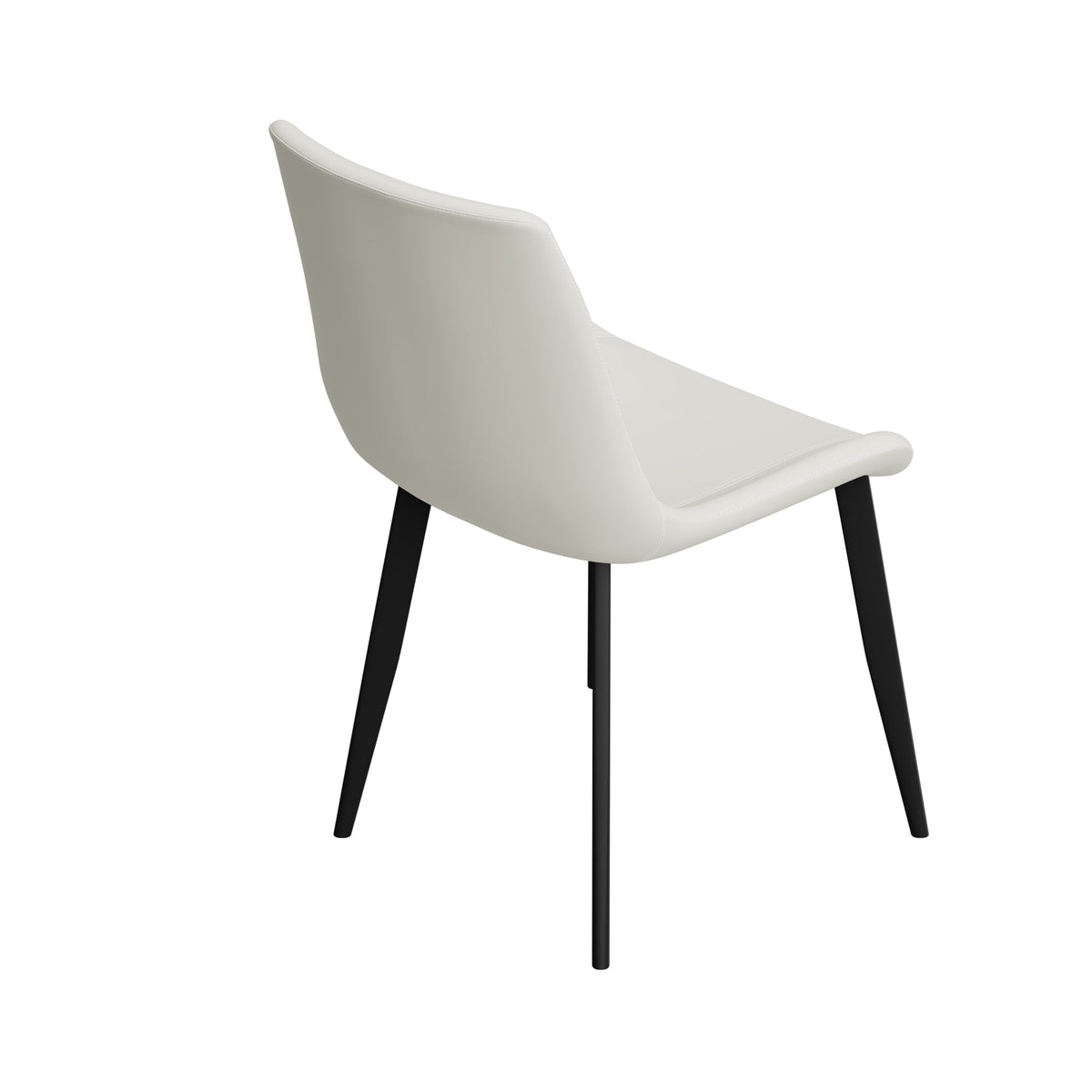 Cream white PU leather dining chair, metal chair legs, modern style padded chair, 4 sets, suitable for kitchen, dining room, living room, meeting room