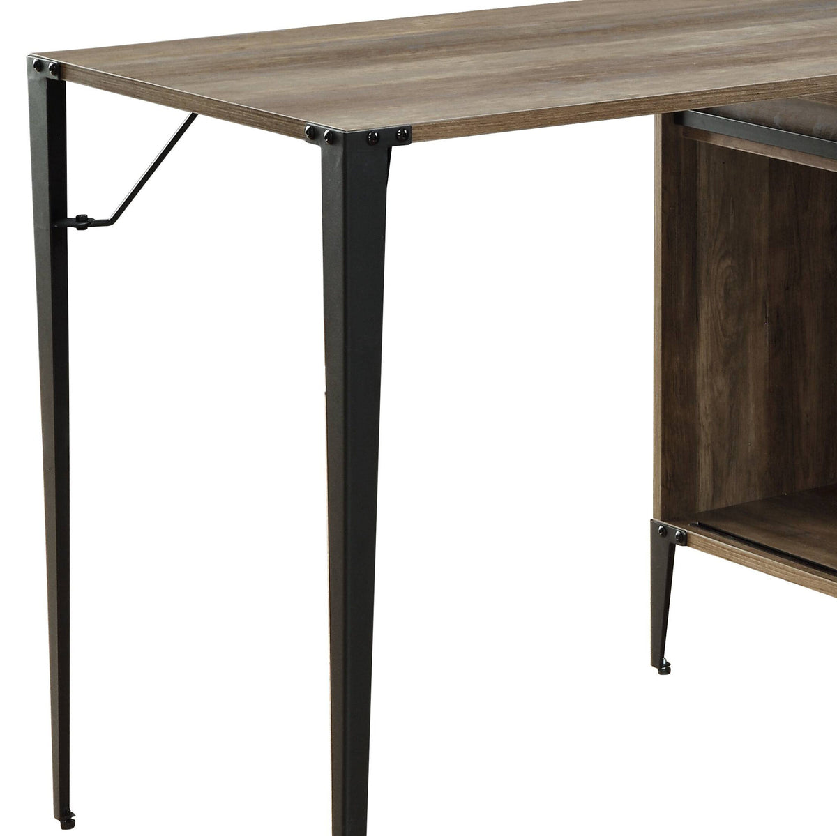 Zakwani 48" Gray Oak & Black Finish Writing Desk