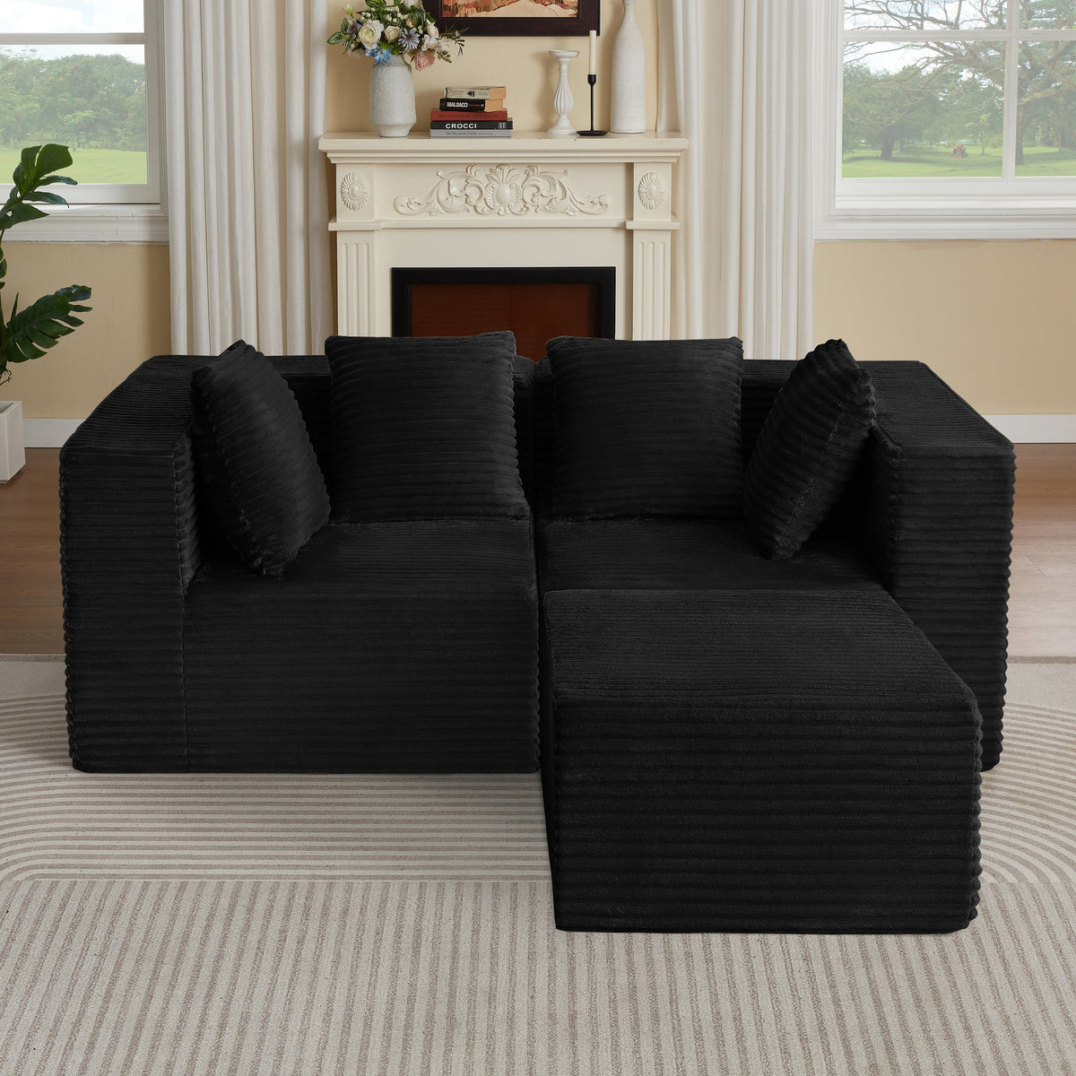 Boneless Couches for Living Room, Modern Modular Sectional Sofa