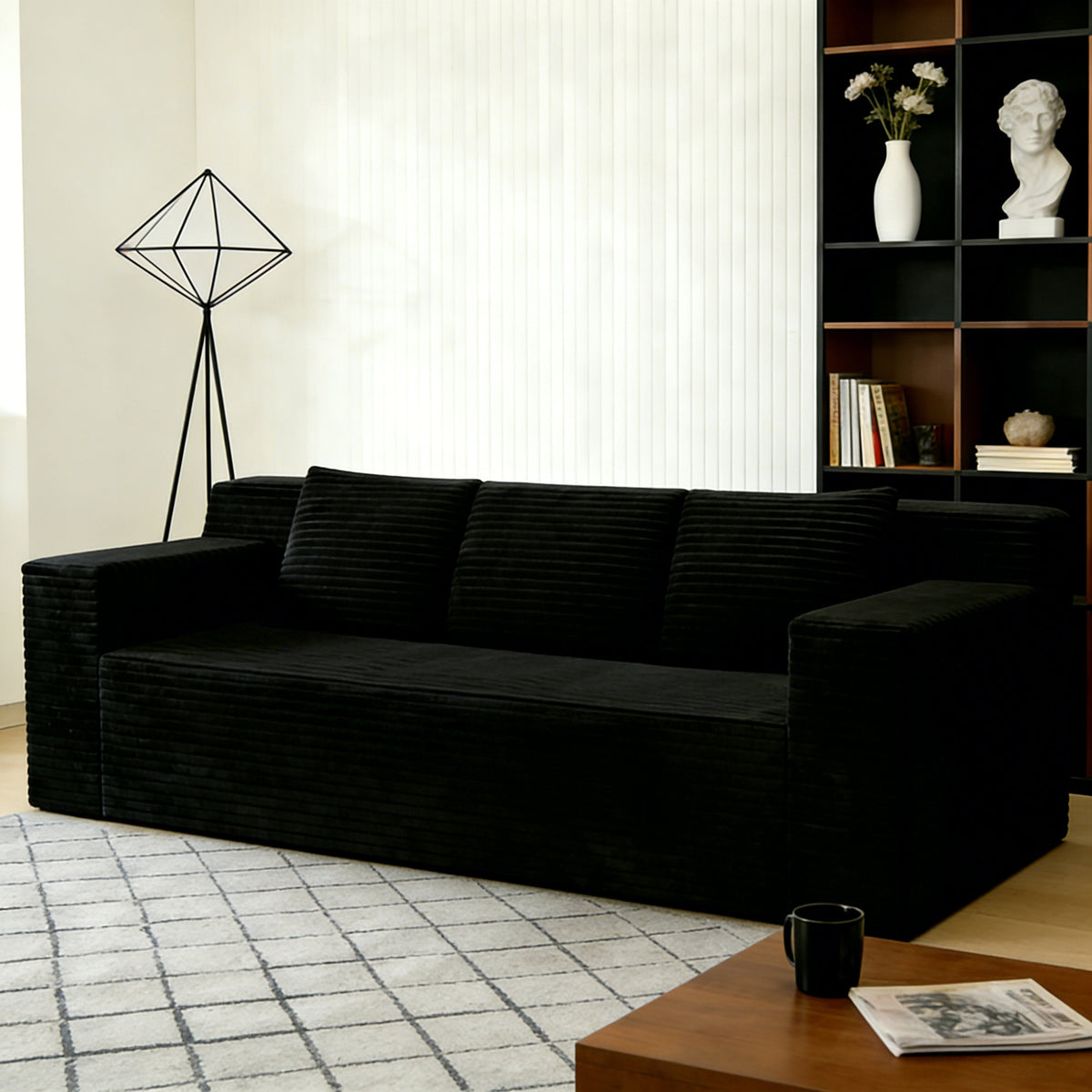 71" 3Setaser Sofa,Corduroy Fabric,Deep Seat Couches,Comfy Loveseat Sofa,No Assembly,1pcs for Living room, Bedroom,Conference room ,Apartment
