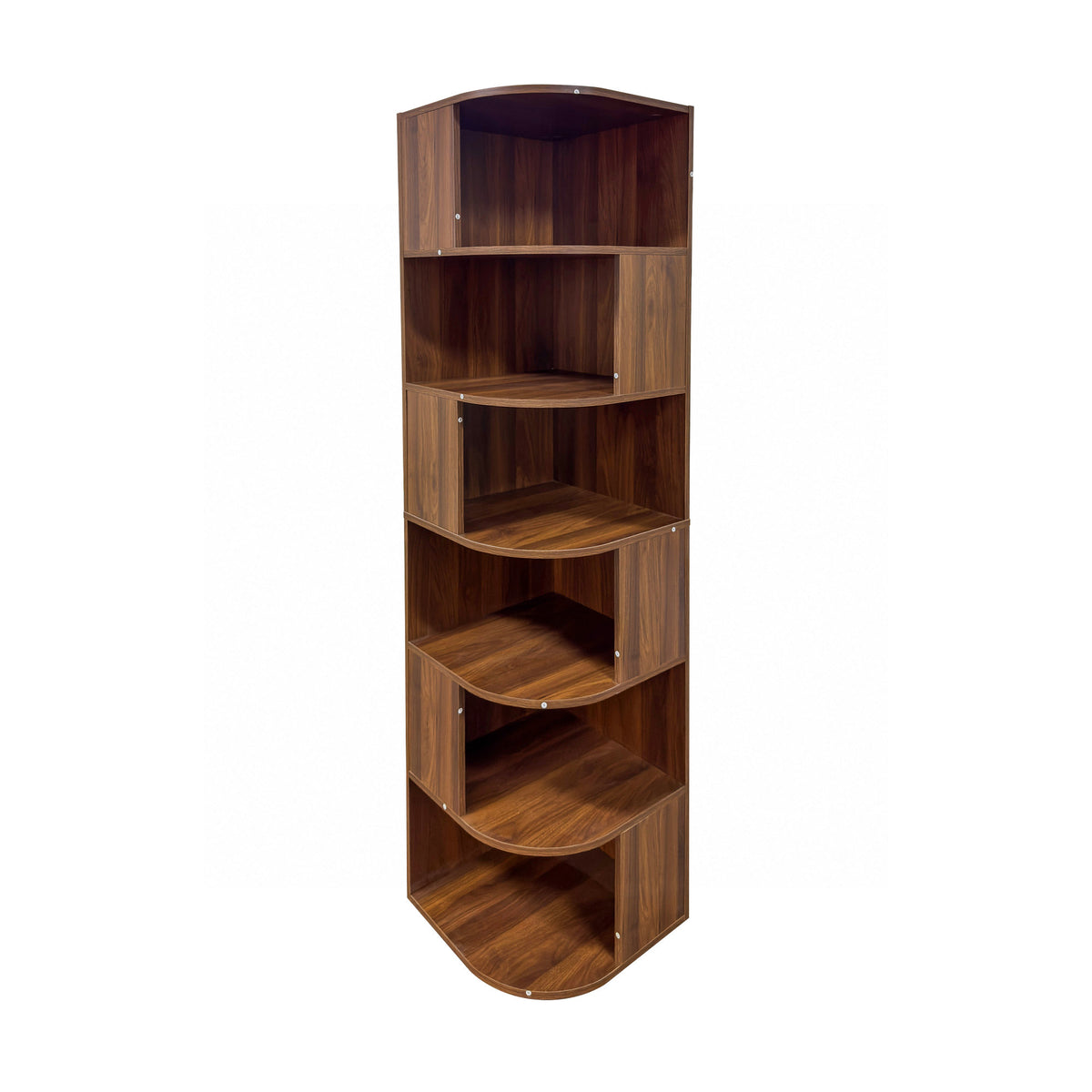 Corner Bookshelf, 6-Tier Modern Corner Book Shelf with Baffle