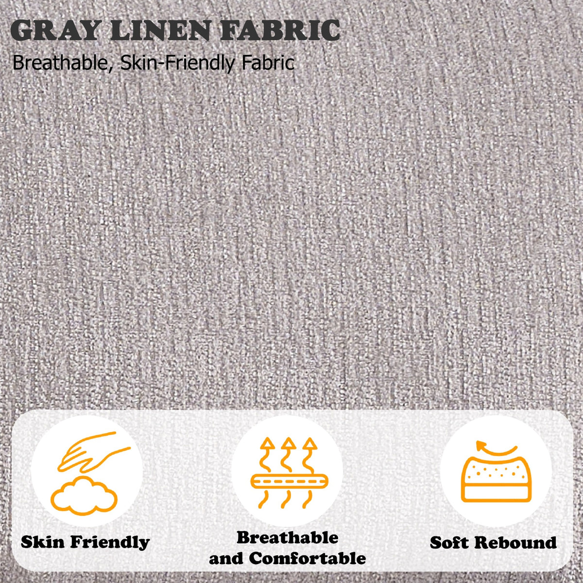 Dorcas Gray Linen Compressed Sectional Sofa