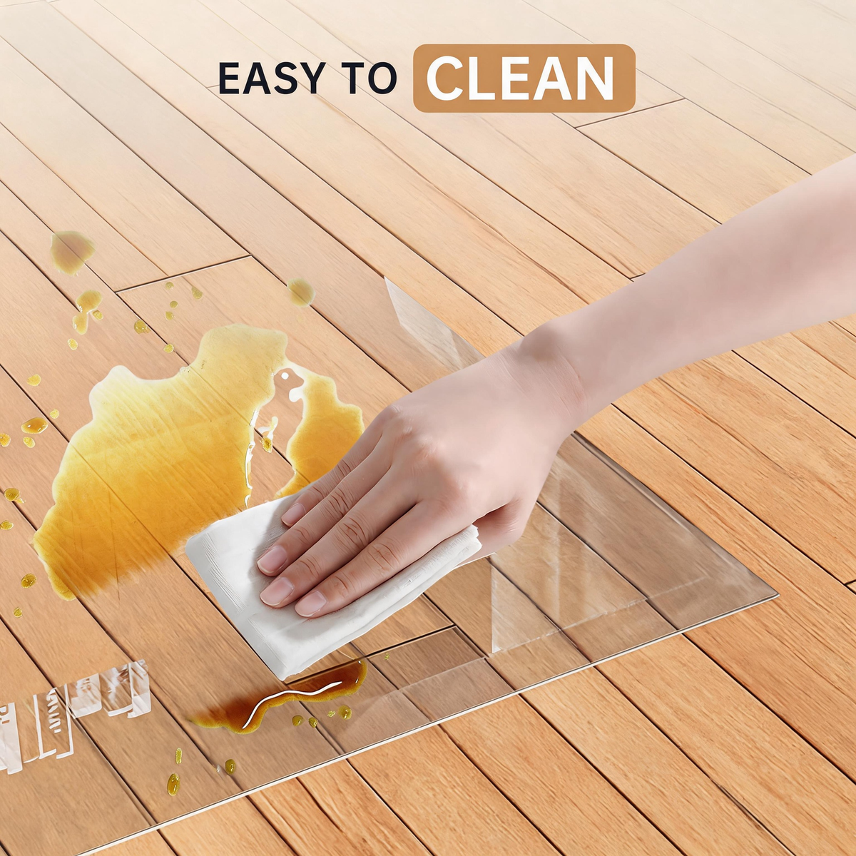 Tempered Glass 36 x 36 inch Beveled Edge Glass Chair Mat with Polished Edge Clear Office Chair Mat, Glides Smoothly, Suitable for Carpet or Hardwood Floors