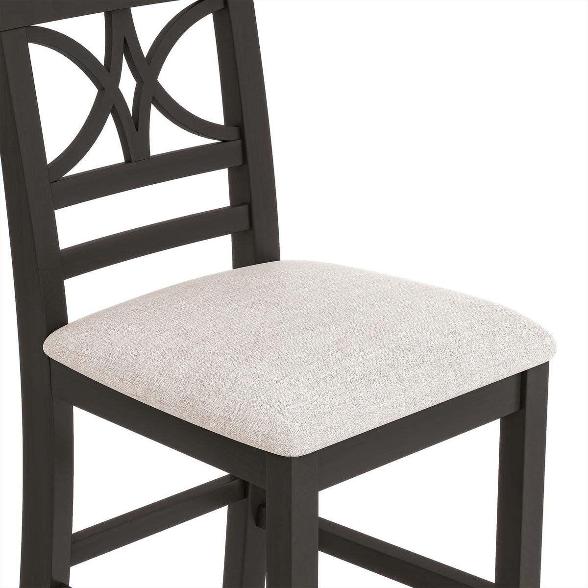 TOPMAX 6-Piece Wood Counter Height Dining Table Set with Storage Shelf, Kitchen Table Set with Bench and 4 Chairs, Rustic Style