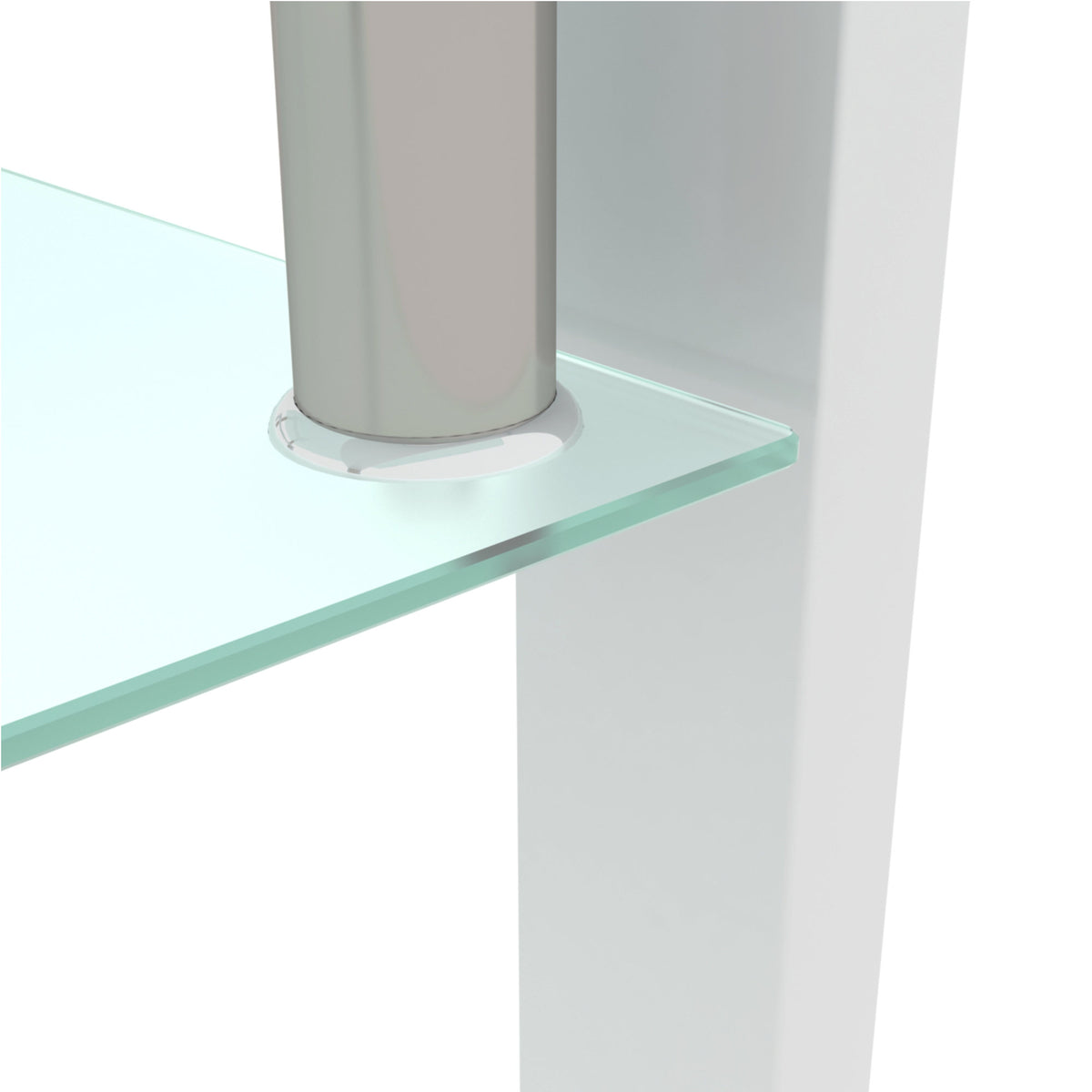 Rectangle Glass Coffee Table, Clear Coffee Table, Modern Side Center Tables, Living Room Furniture – White
