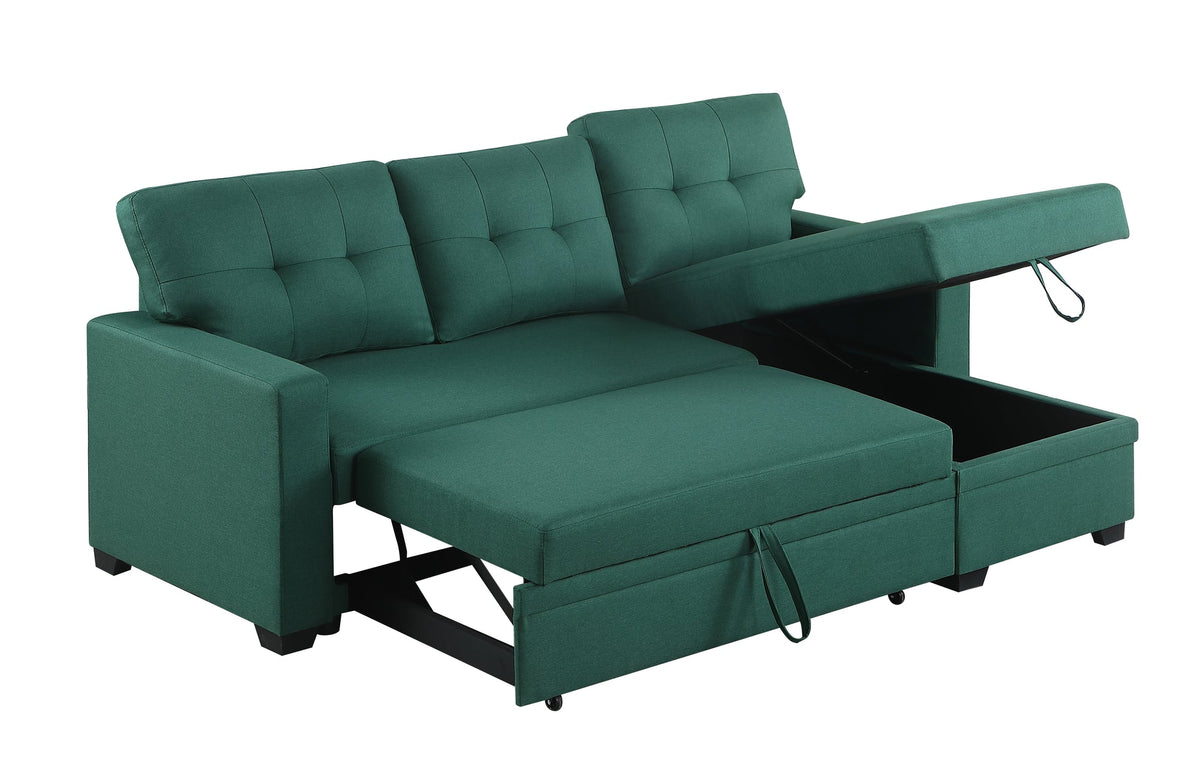 Convertible Upholstered Sectional Sofa with Pull-out Chaise