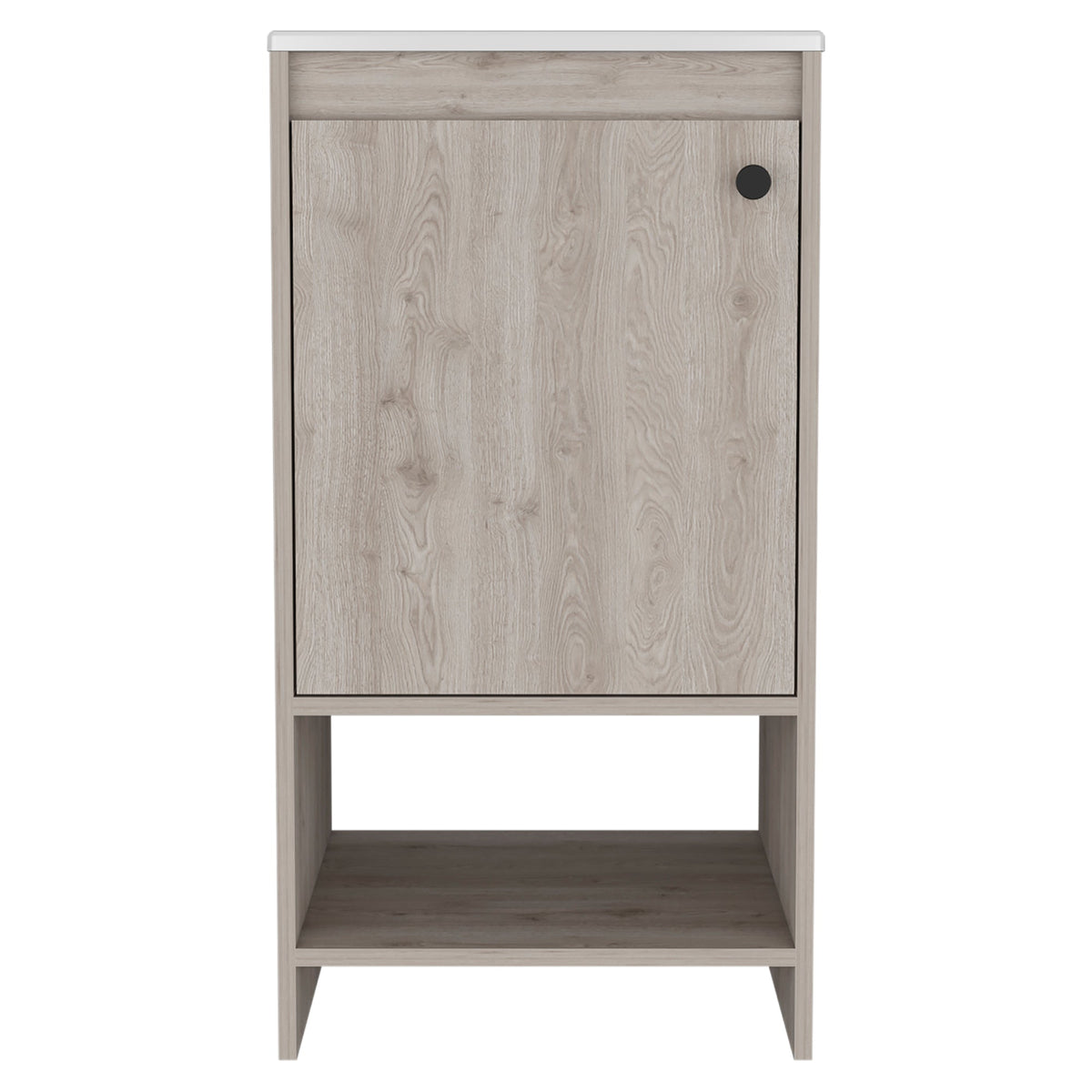 Jane Bathroom Vanity, Single Door Cabinet, Two Shelves -Light Gray – Model B070S00127