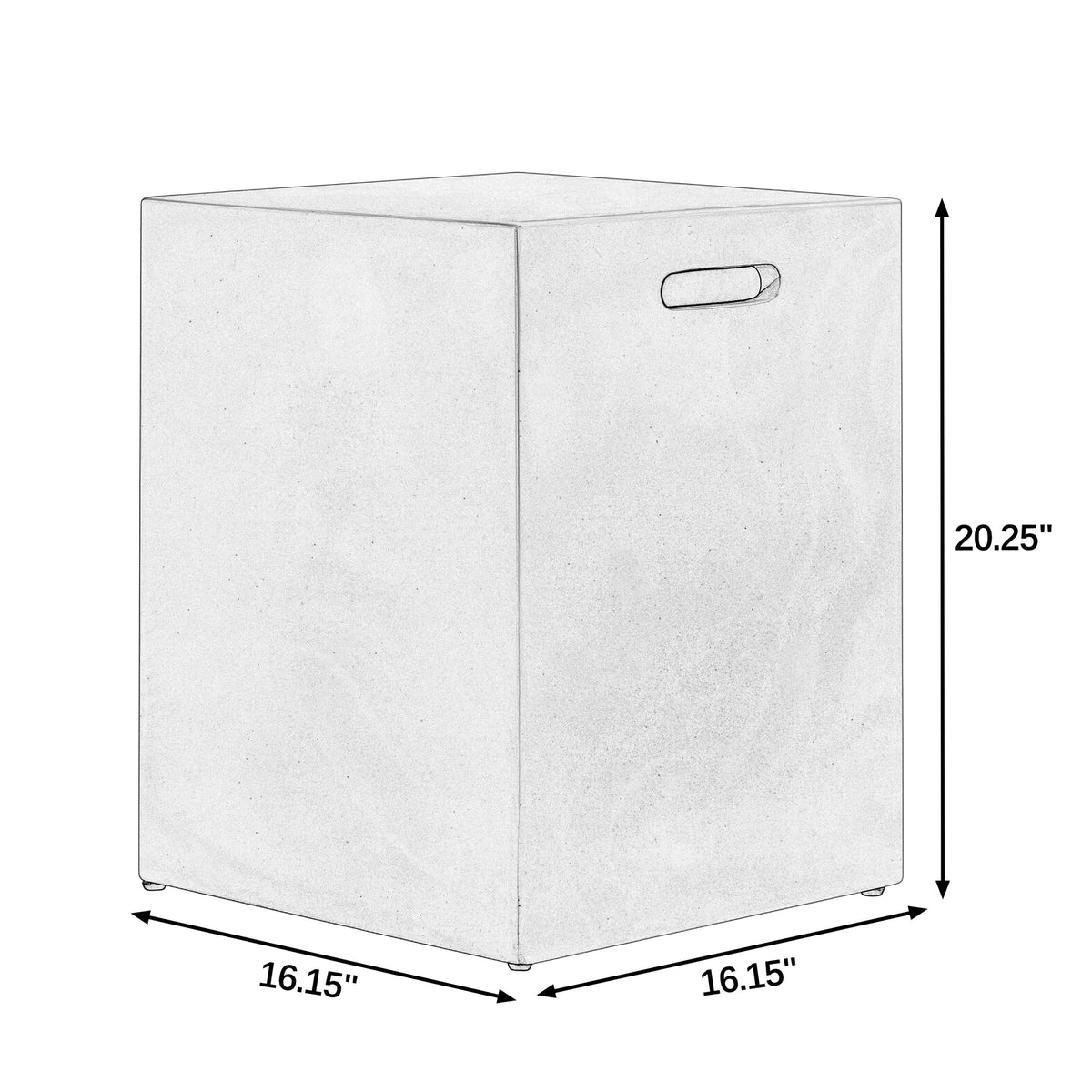 Minimalist Cube Accent Side Table with Built‑in Carry Handles-White-Black
