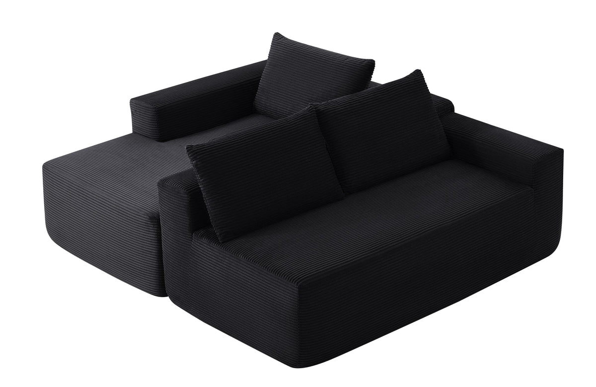 96.9" Cloud Sectional Couch with L-Shape Chaise, Modern Modular Sofa with Deep Seat, Upholstered Couches, No Assembly Required – Model W3975P412667
