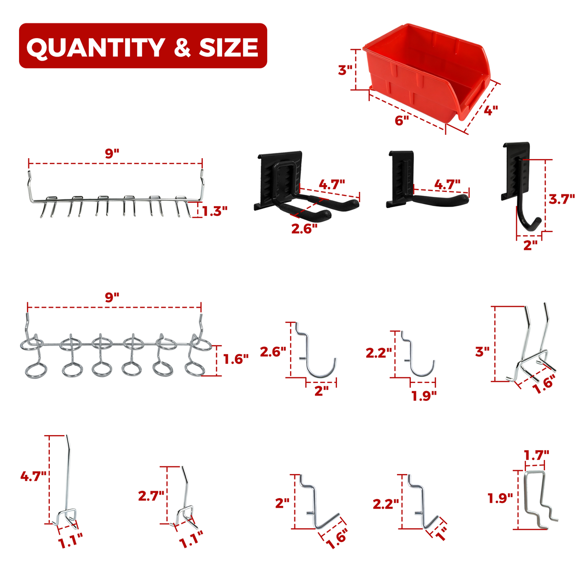 Pegboard Wall Organizer,48 x 36 inch Garage Storage Pegboard ,Metal Peg Board with Hooks & Storage Bins, Tool Panel Organizer