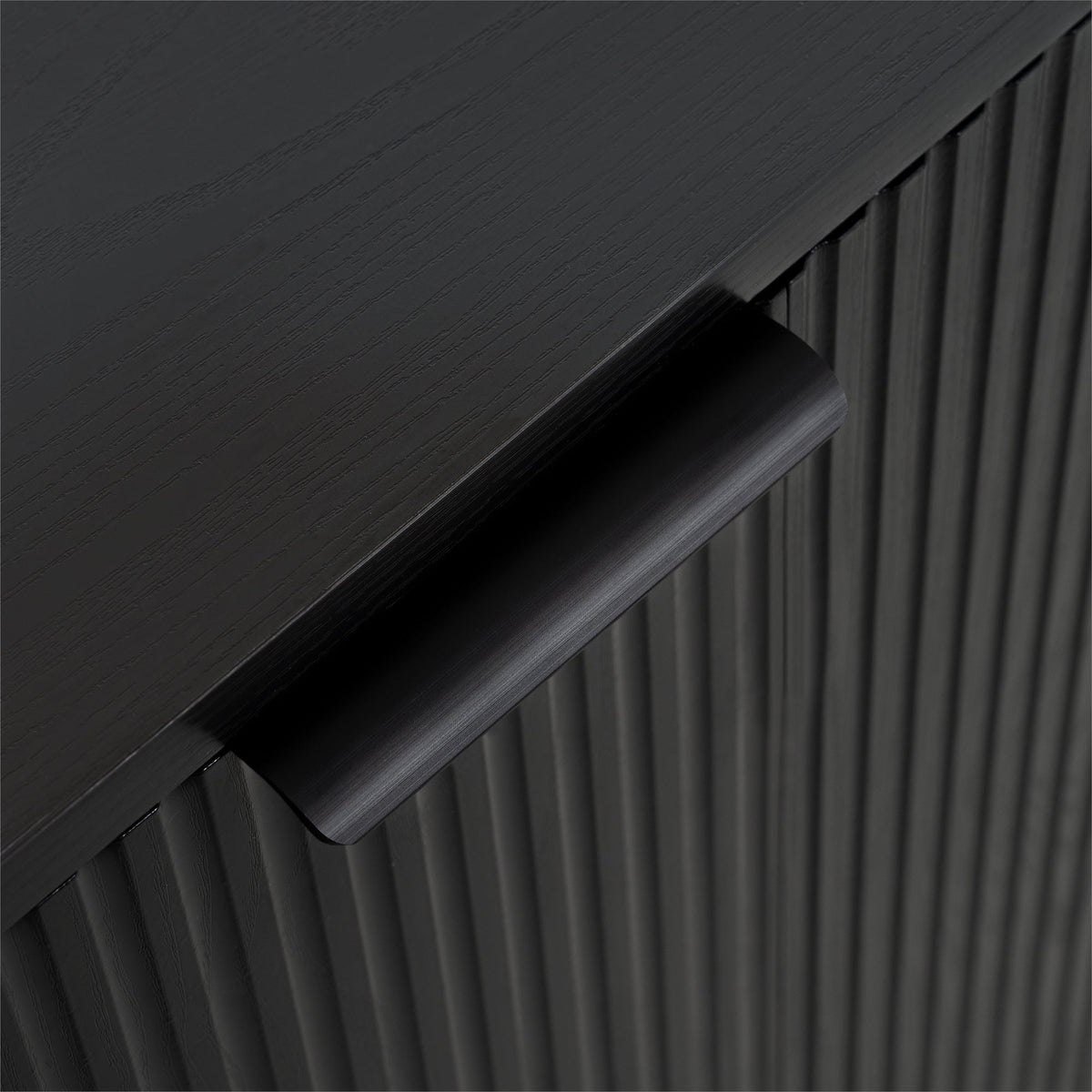 63" Wavy Storage Sideboard, Double-Door Buffet Cabinet with Adjustable Shelves, Hallway - Versatile Storage - Black