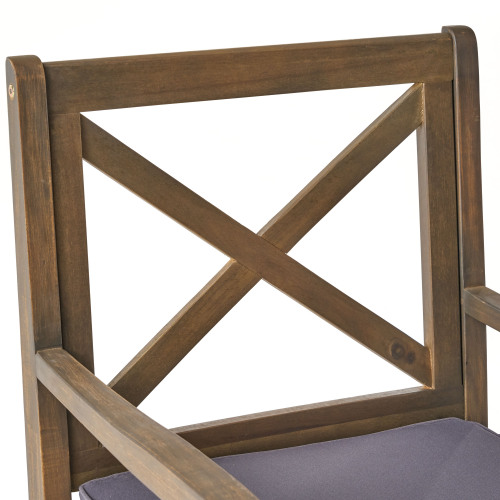 Perla Dining Chair, 2PCS with 2 Cushions, grey
