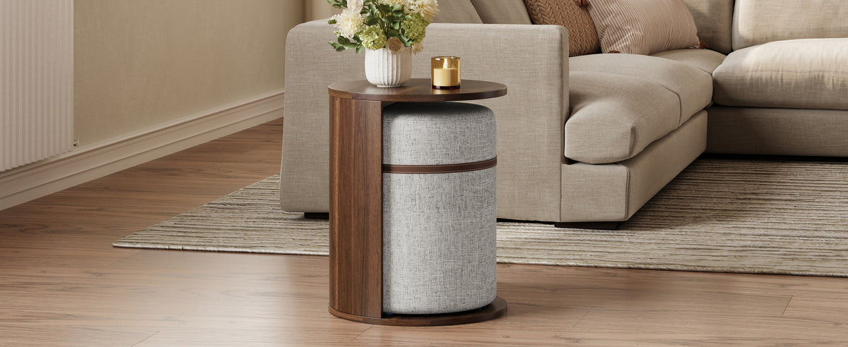 U-Can Pull-out Combo End Table, Multi-use for Living Room Sofa Side