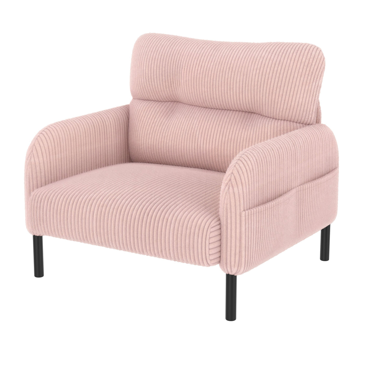 UNITED WE WIN corduroy fabric, comfortable monochrome single person wide seat chair, suitable for living rooms and bedrooms