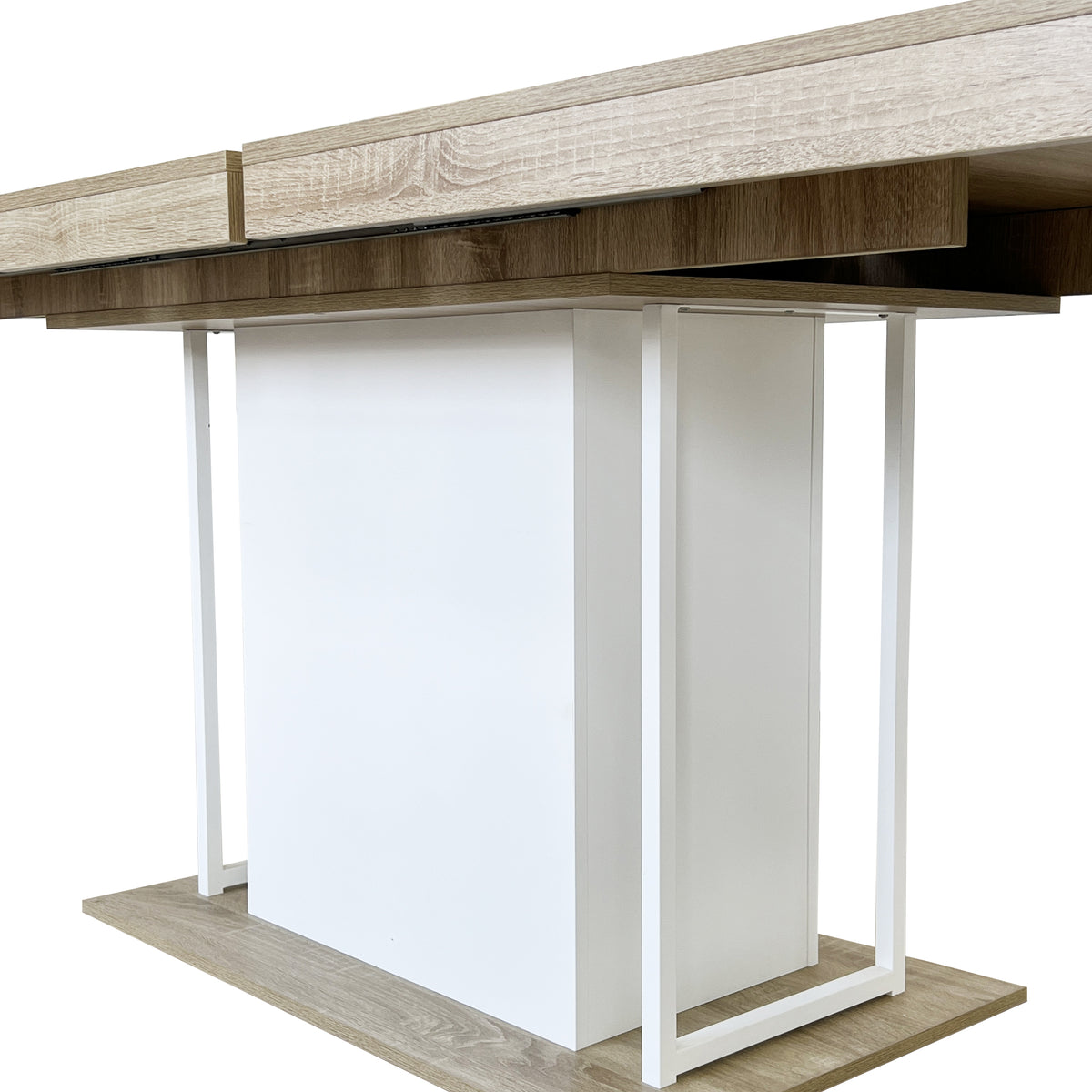 Rectangle extendable dining table for 6-10 people aged effect wood 160-200 cm