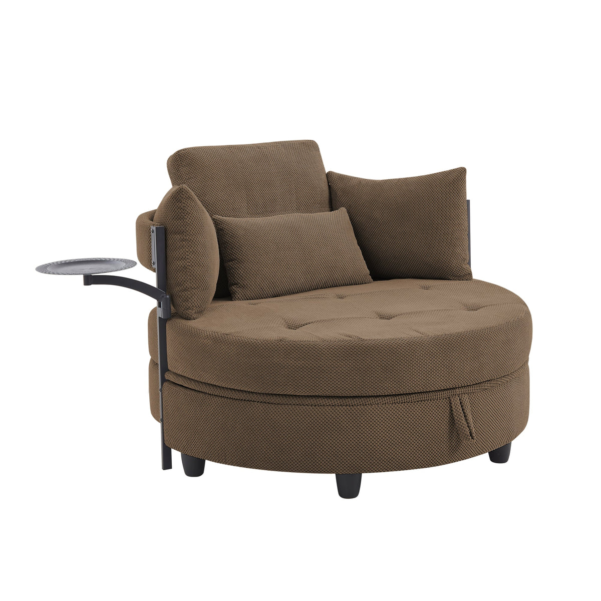 Coffee Round Sofa with Swivel Side Table