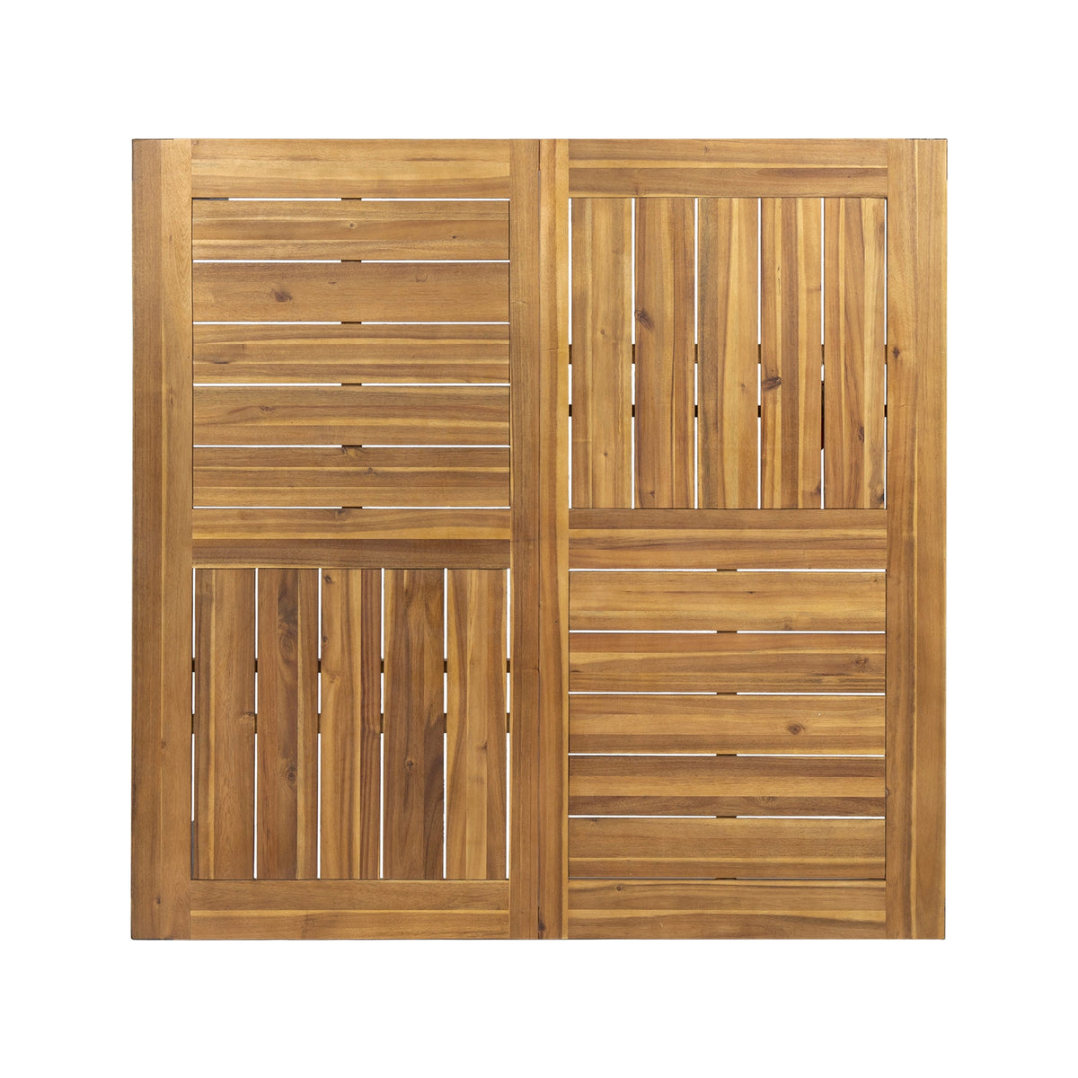 9‑Piece Acacia Wood Outdoor Dining Set, 64" Square Teak Finish Wooden Patio Table with 8 Arm Chairs, Slatted Tabletop & Chair Back, Ideal for Backyard Garden Patio
