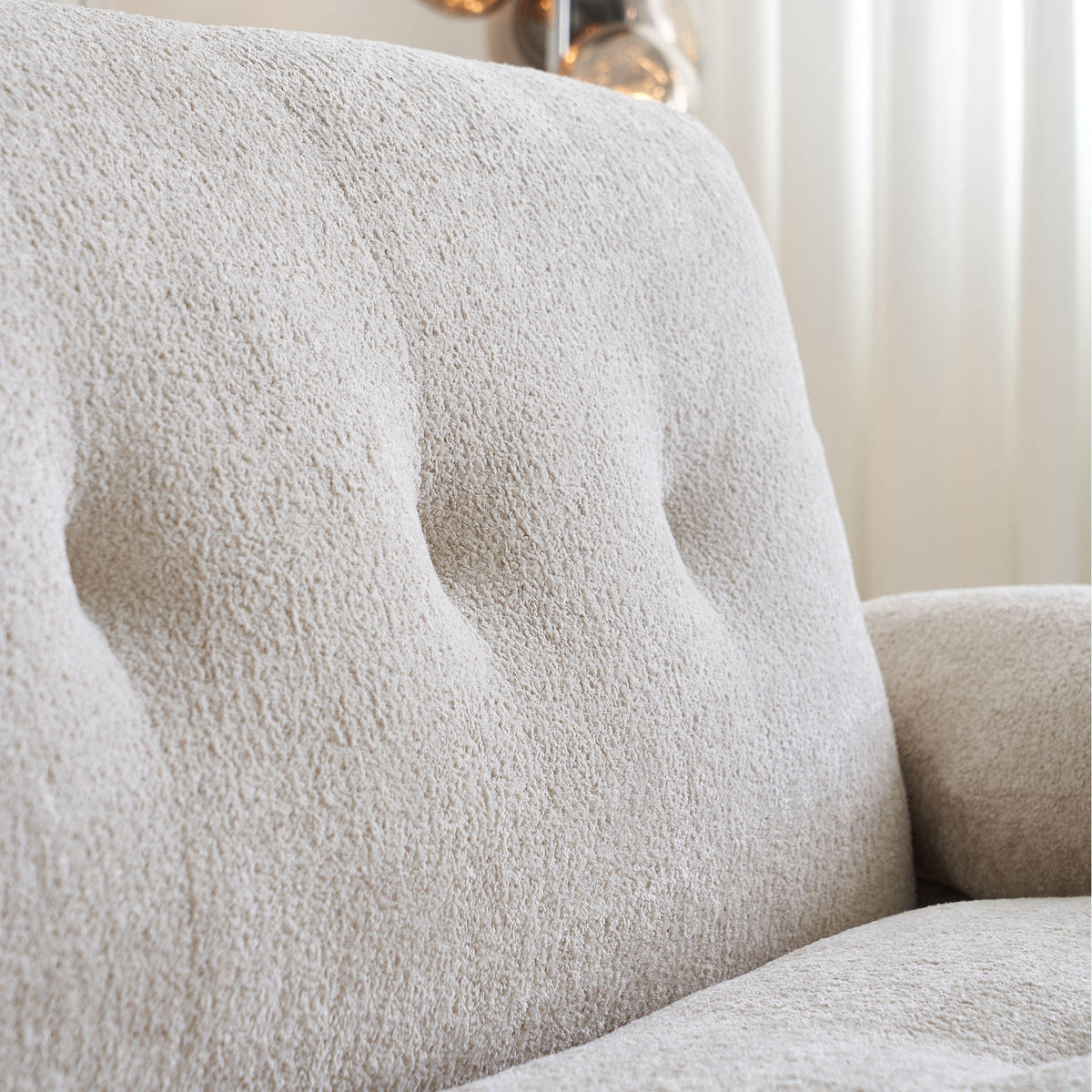 88.98'' Width Modern Sofa with Compression Seat Cushions and Back Cushions,Steel Arm Frame,Chenille Fabric,Beige Color