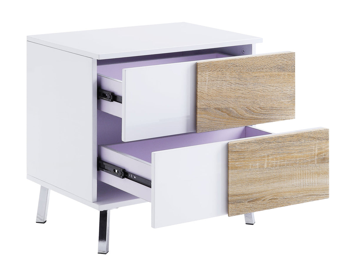 Verux White High Gloss Finish End Table