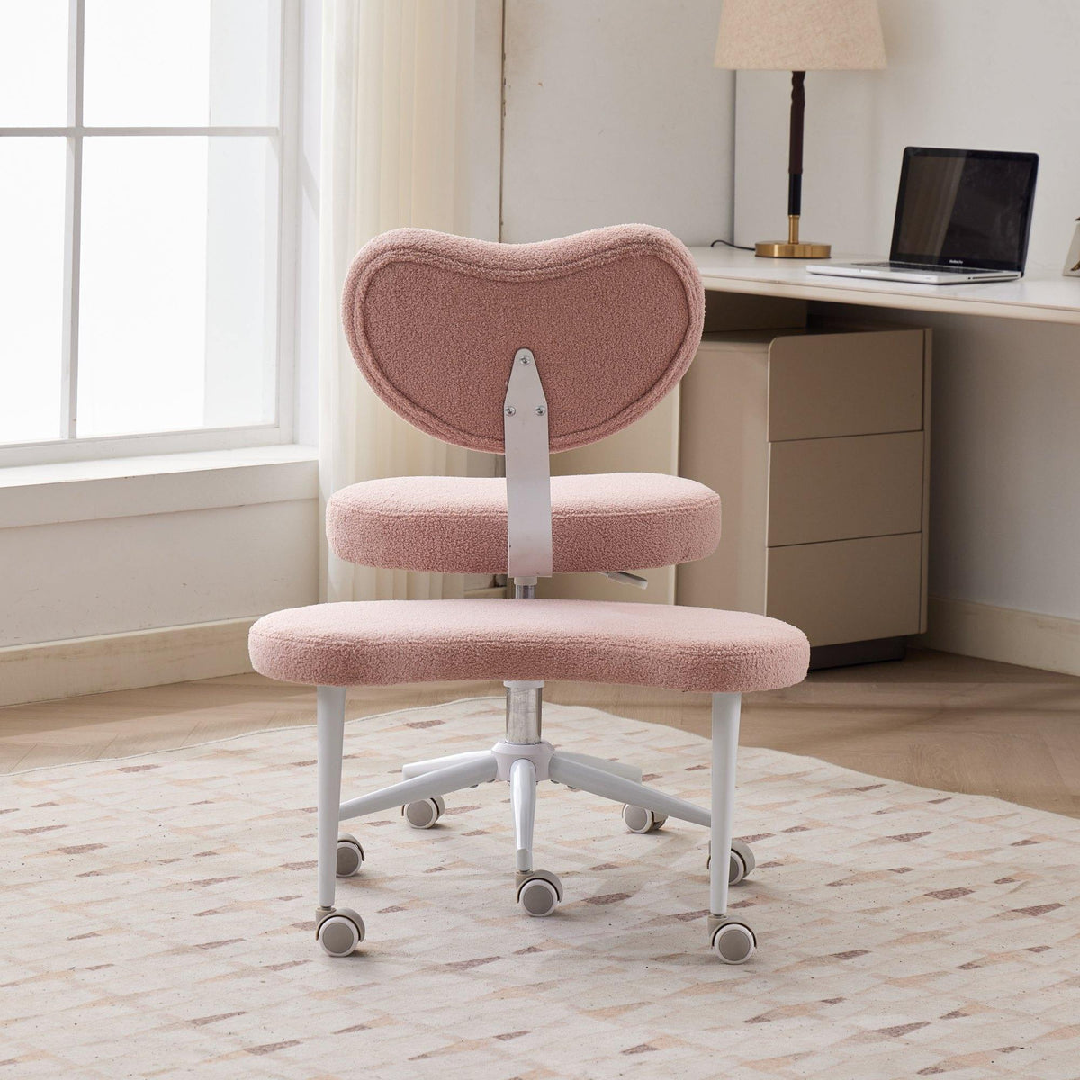 Meditation Chair Plus, Cross Legged Chair with Wheels, ADHD Chair, Criss Cross Desk Chair with Lumbar Support and Adjustable Stool – Pink