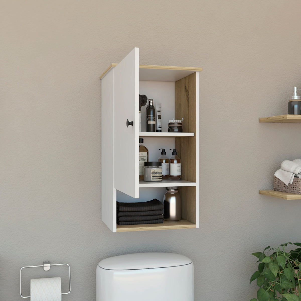 St. Angelo Medicine Cabinet, Two Internal Shelves, Single Door, One Shelf – Model B200P188812