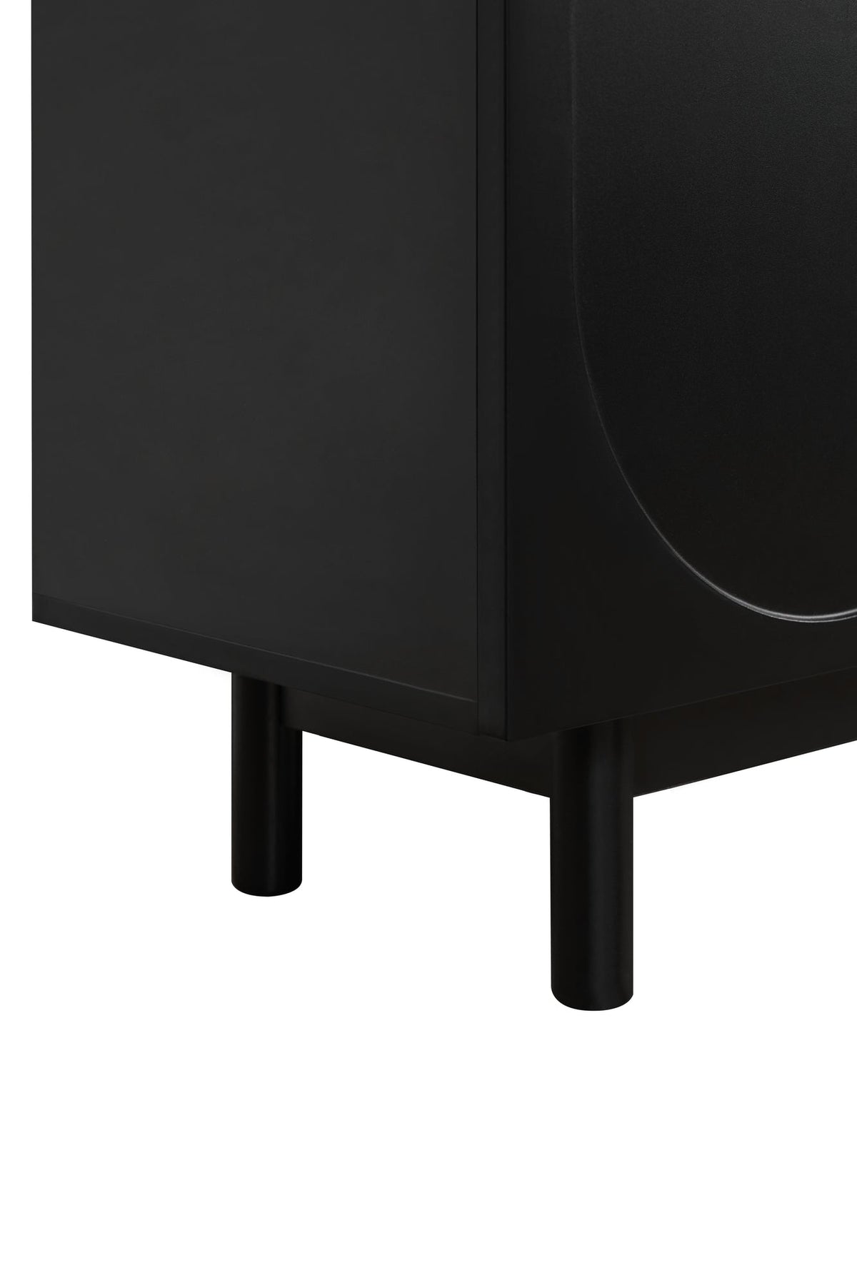 ON-TREND Graceful TV Stand with Arch Cabinets for TVs Up to 78'', Minimalist Entertainment Center with Solid Wood Legs – Black
