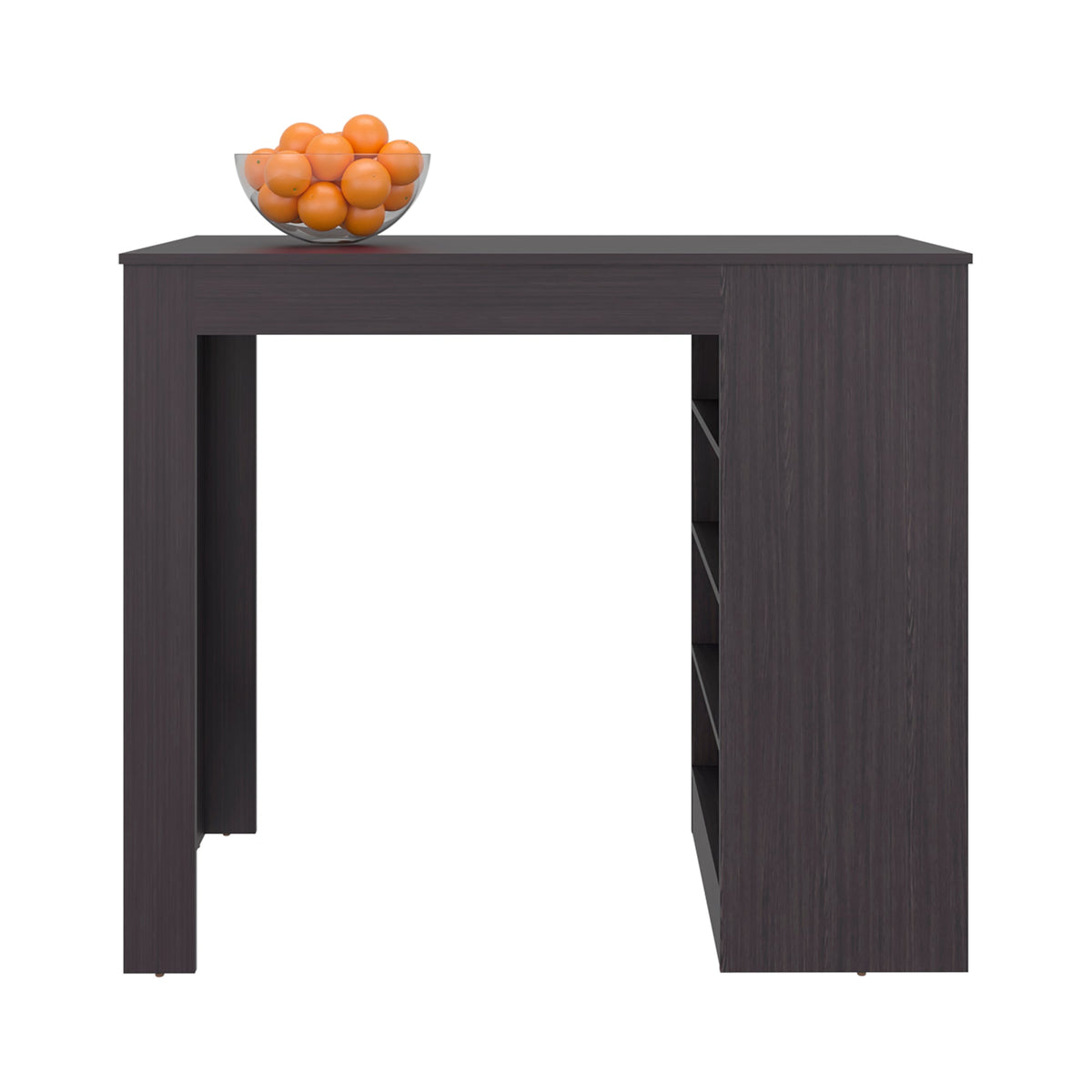 Kitchen Island, 4 Shelves, Black Wengue