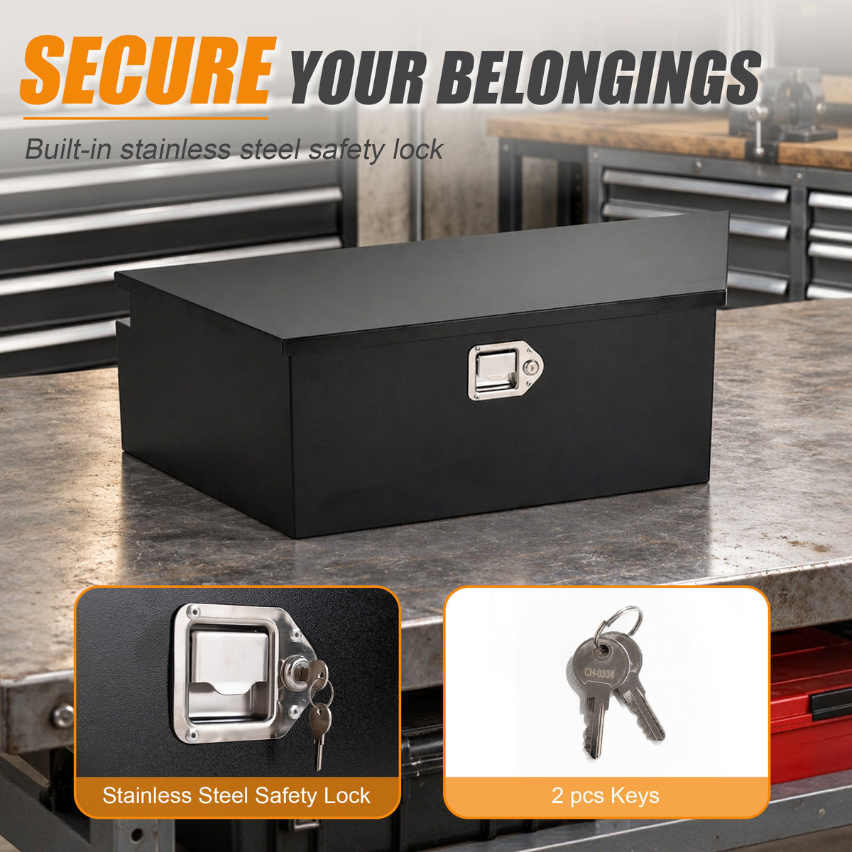 39"x16.5"x11.5" Steel Trailer Tongue Box