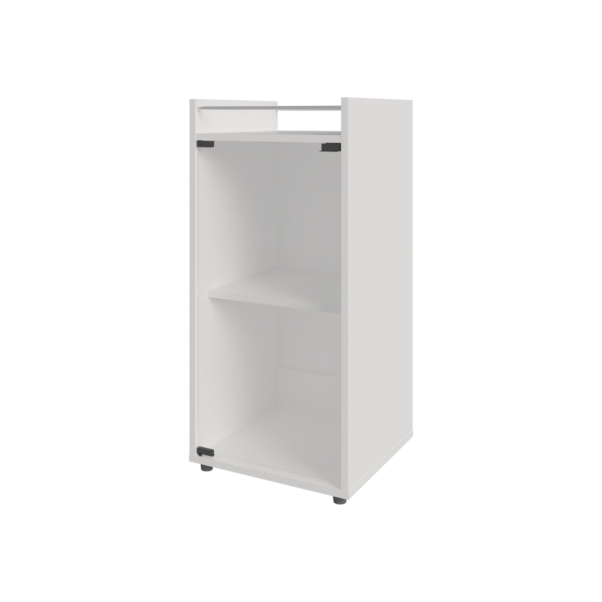 Glass Door Bar Cabinet with Shelves, White