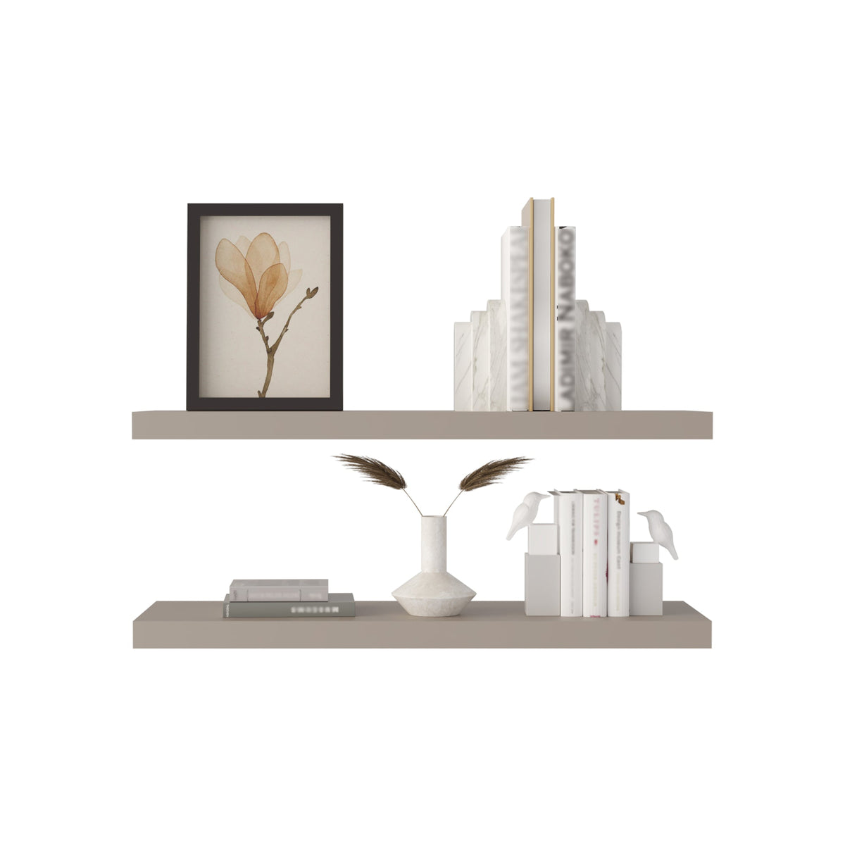 Ecco 31.5" Wide Floating Shelves Set of 2, Shelves for Wall Decor for Bedroom, Bathroom Storage Shelves, Book Shelves for Living Room – Model B070P234344