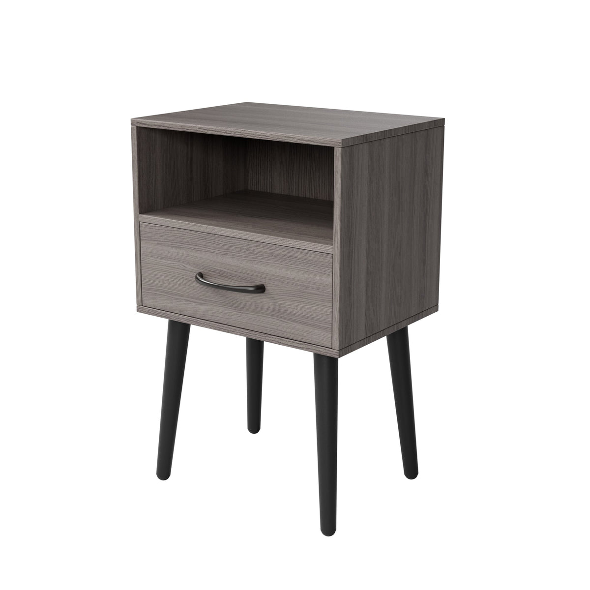 Two sets of Nightstand, modern style bedside table, With storage drawers and open wooden shelves