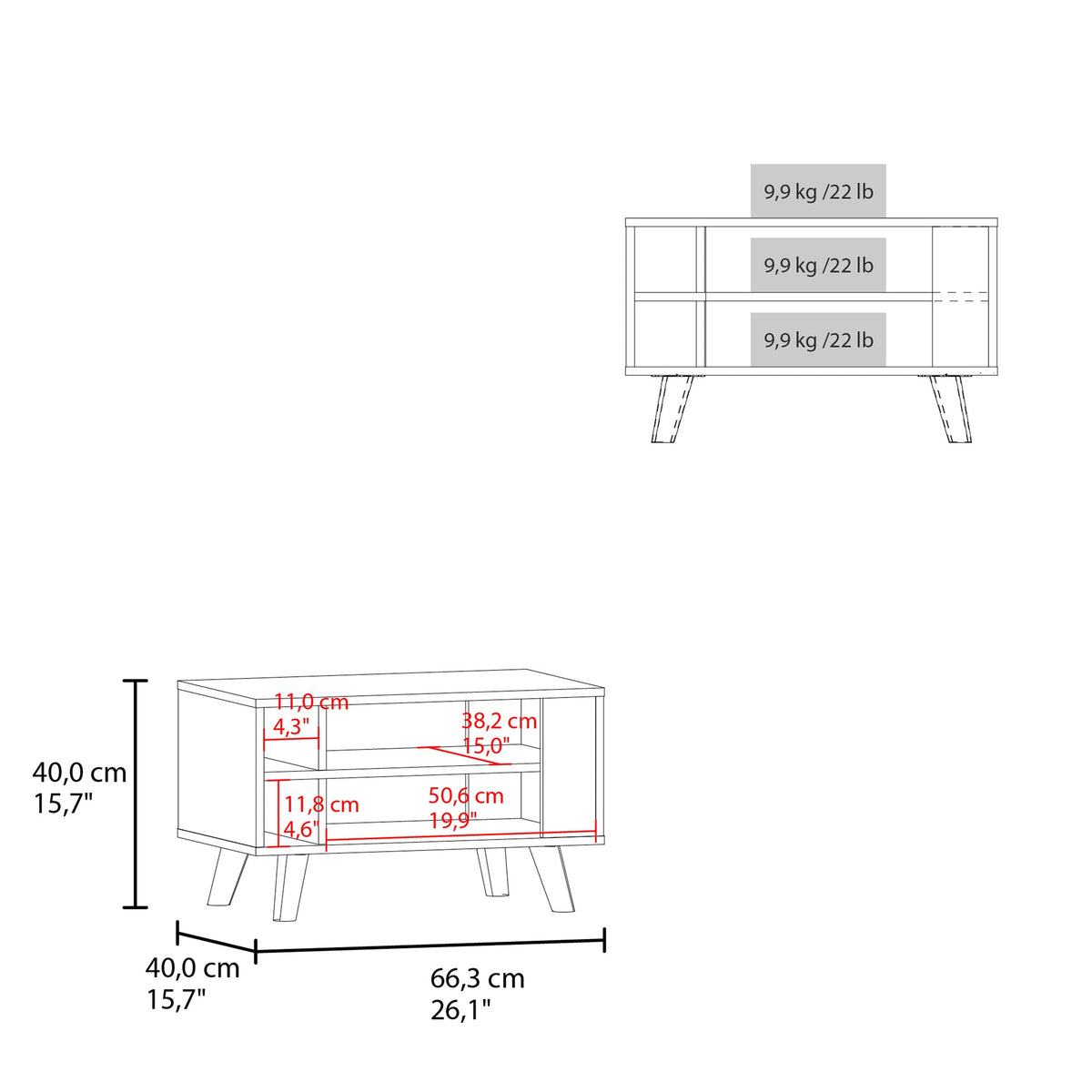 FM FURNITURE Bouse Coffee Table with Open Storage,Wengue