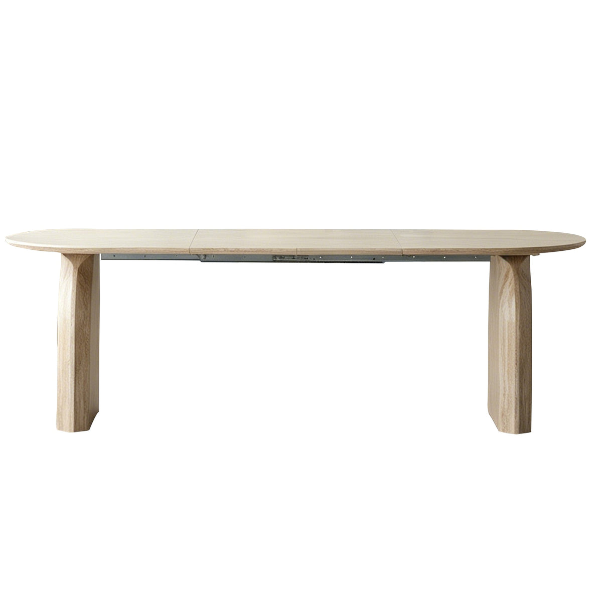 Wood Extendable Dining Table, Modern Oval Kitchen Table with Stylish Dual - Pillar Design, Perfect for Home Dining & Gathering, Multi-functional and Space-saving, Living Room and Dining Room.