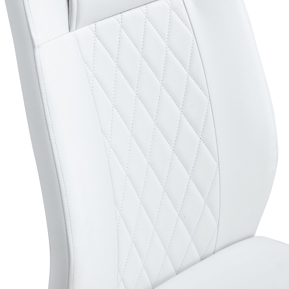 Modern dining chairs, dining room chairs, and golden leg cushioned chairs made of artificial leather, suitable for kitchens, living rooms, bedrooms, and offices. Set of 6 pieces (white+PU )W1151110421