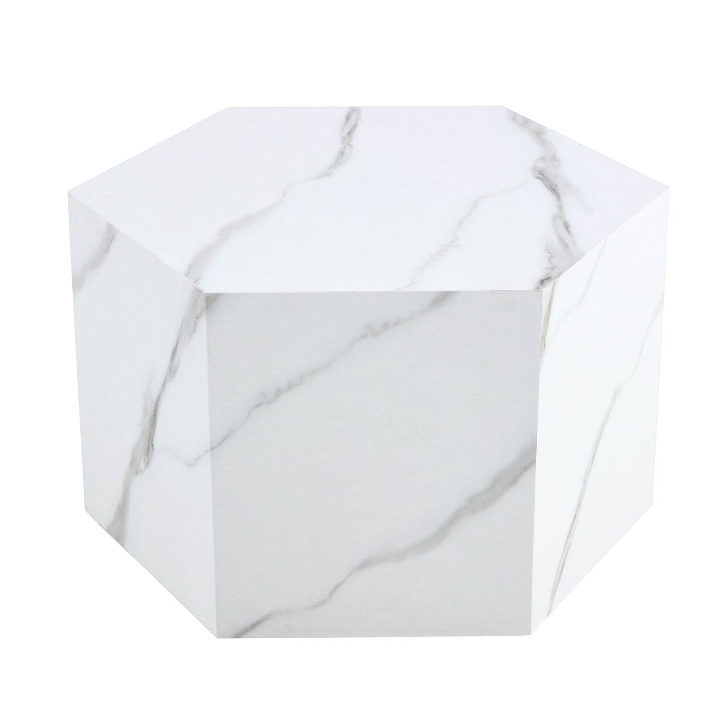 Modern MDF Coffee Table with Complex Texture Patterns, Stylish and Durable Design, White