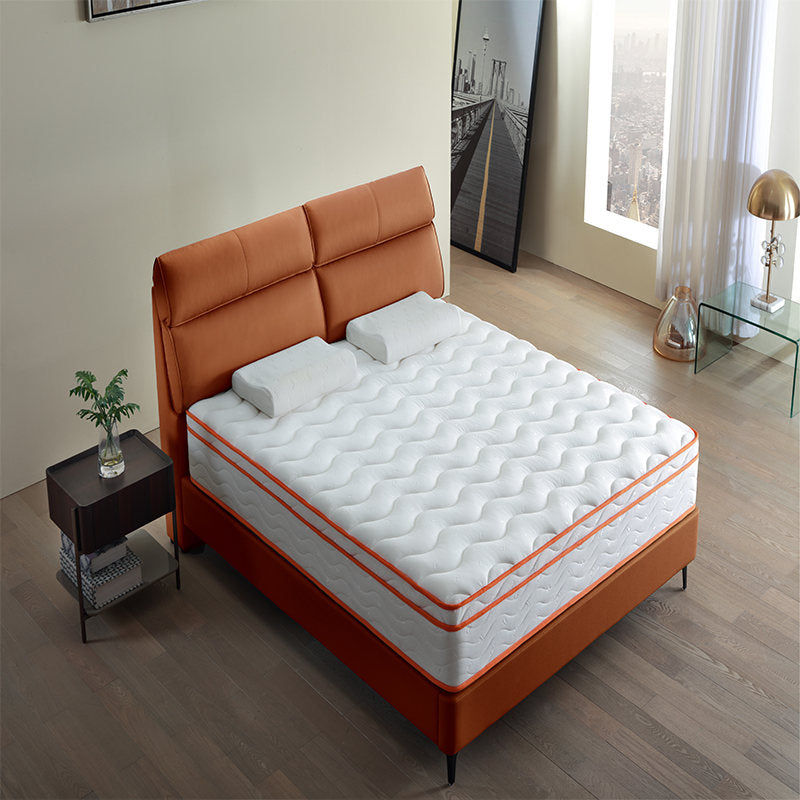 Queen Mattress, 10 Inch Hybrid Mattress in a Box, Memory Foam and Pocket Springs, Fiberglass Free, Soft and Breathable, Medium Firm Feel