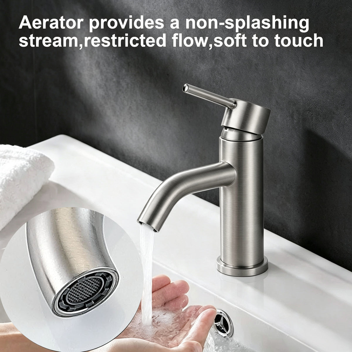 Single Hole Bathroom Faucet,Modern Single Handle Vanity Basin Faucet