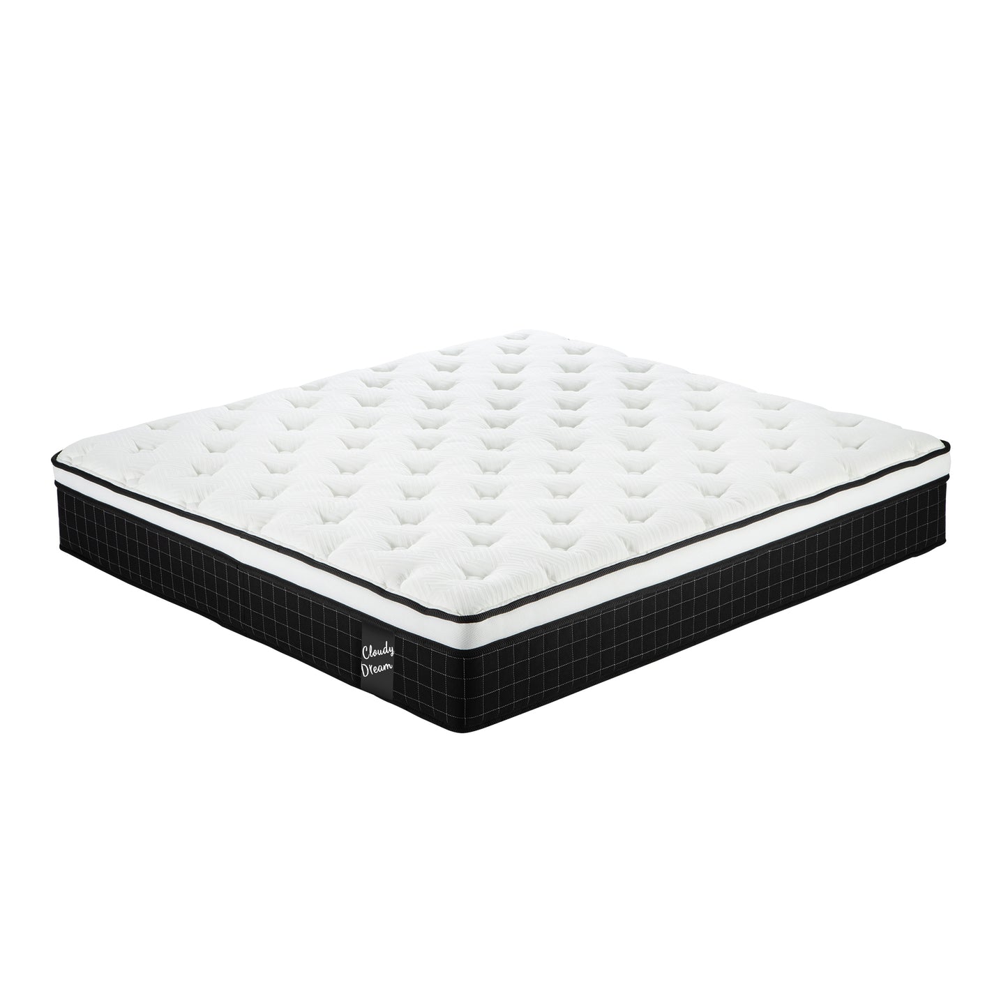 QUEEN Size 12 Inch Hybrid Mattress Individual Pocket Spring 7-Zoned Memory Foam Breathable Knitted Fabric Cover