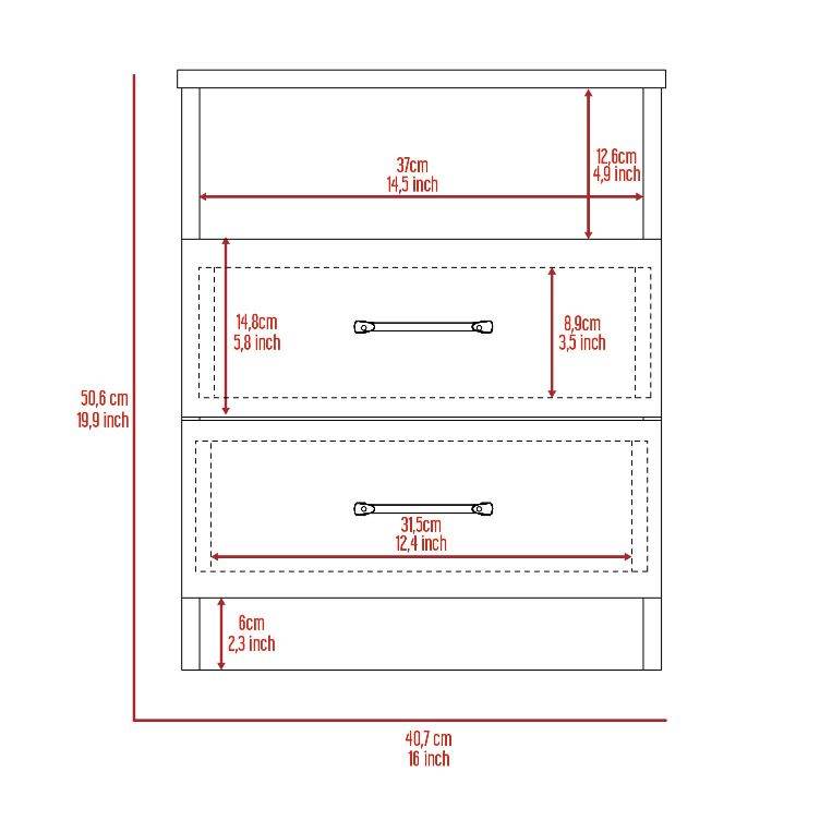 Beijing Coffee Table, One Drawer, Four Legs -Black