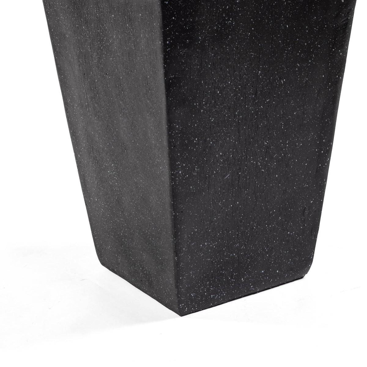 Floor‑Standing Water Fountain, Black Speckled Trapezoid Base Fountain with Smooth Sphere, Warm LED Light for Garden, Patio, Backyard Decor 14''×14''×34''