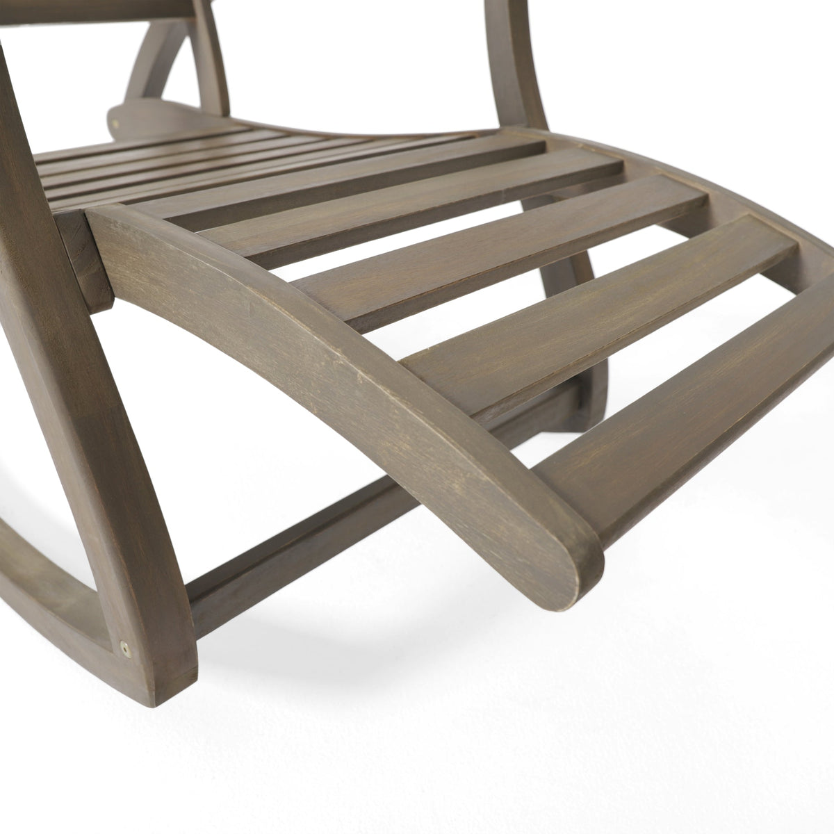 Outdoor Acacia wood Rocking Chair with Retractable foot panel,Rocker Patio Rocking Chair for Porch, Patio, Balcony,
