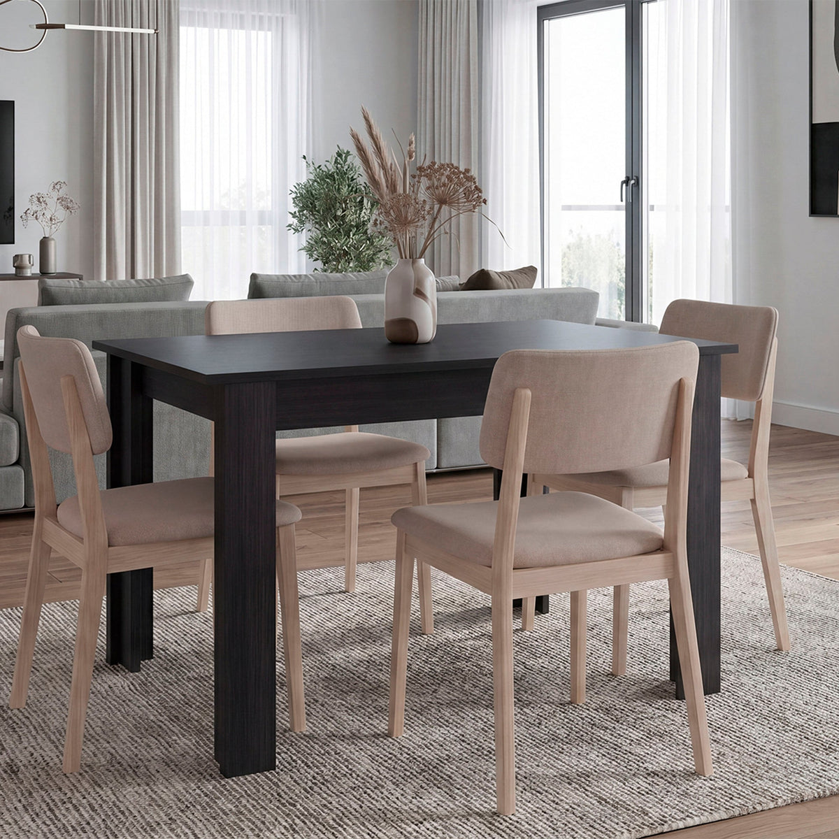 Portofino Rectangular Dining Table, Freestanding Dining Room Unit Option, Fits up to 4 Chairs