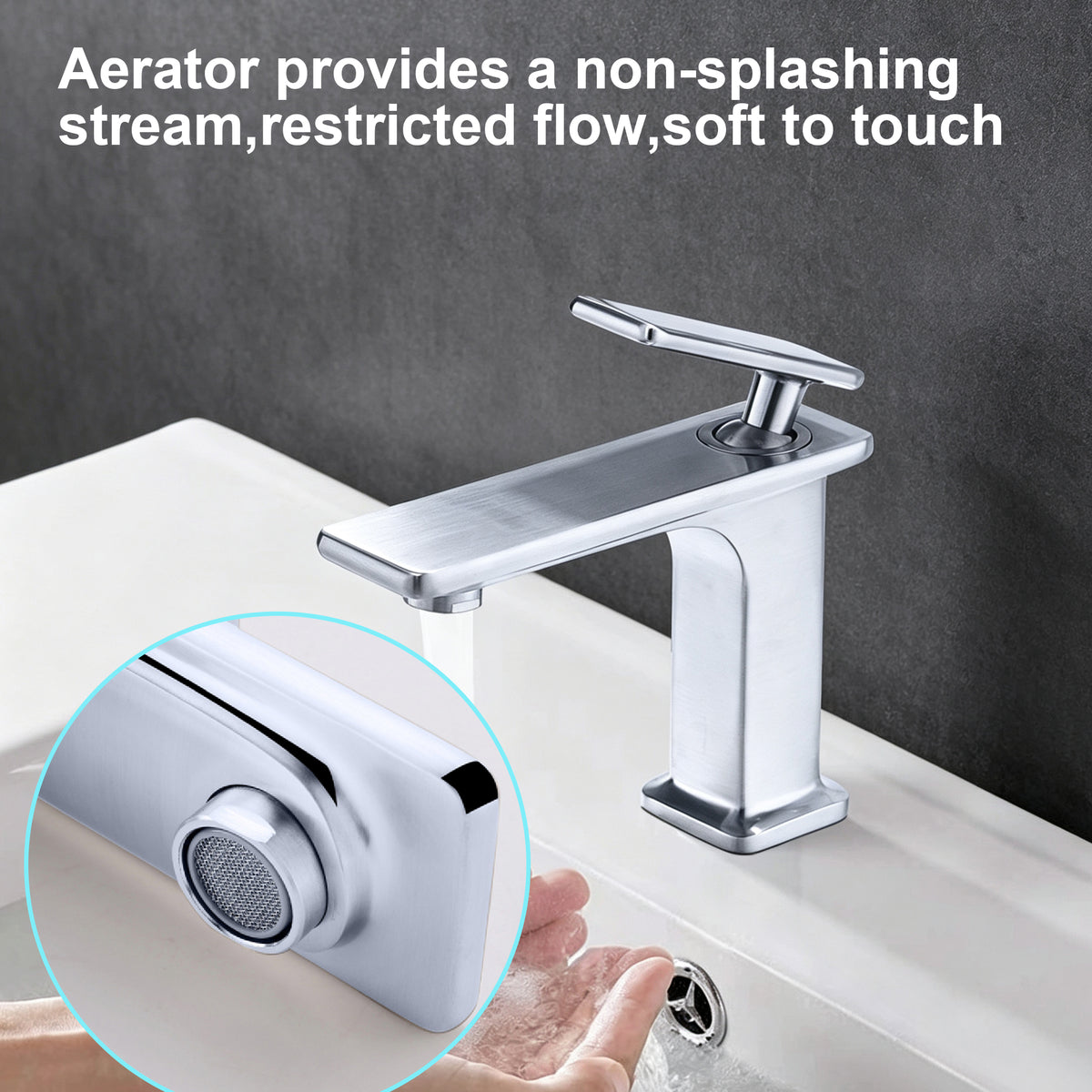 Single Hole Bathroom Faucet,Modern Single Handle Vanity Basin Faucet