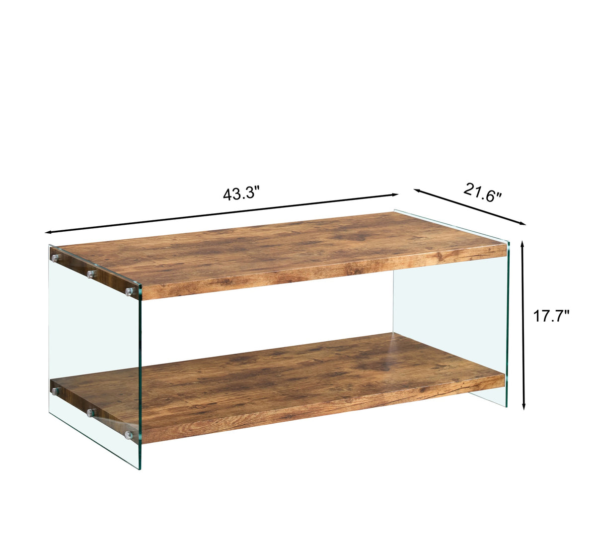 MDF CoffeeTable, Small Tea Table, Walnut Tempered Glass Sofa Table