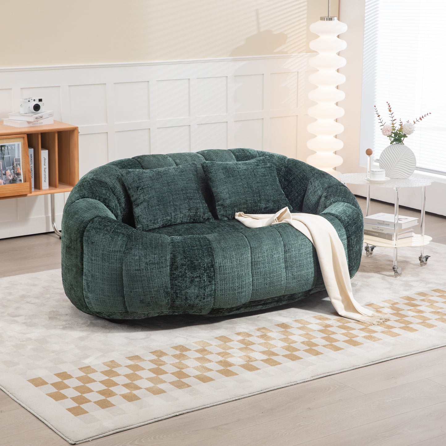 COOLMORE Bean Bag sofa Lazy Sofa Durable Comfort Lounger High Back Bean Bag Chair Couch for Adults and Kids, Indoor & Outdoor, Accent Floor Soft Lounge Chair (Emerald chenille)