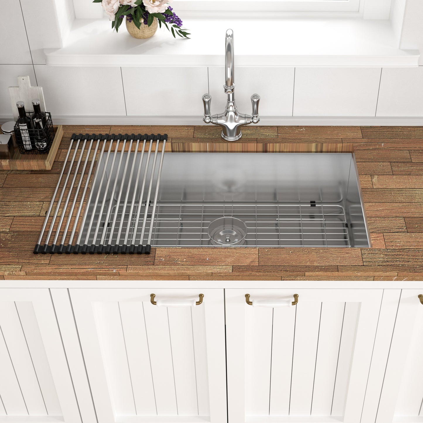 33 Inch Undermount Sink - 33'x19'x9' Undermount Stainless Steel Kitchen Sink 18 Gauge 9 Inch Deep Single Bowl Kitchen Sink Basin